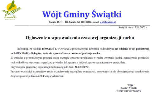 Zdjęcie do Wprowadzenie czasowej organizacji ruchu