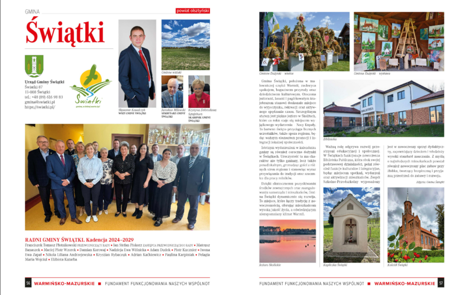 Gmina Świątki w publikacji o Warmii i Mazurach
